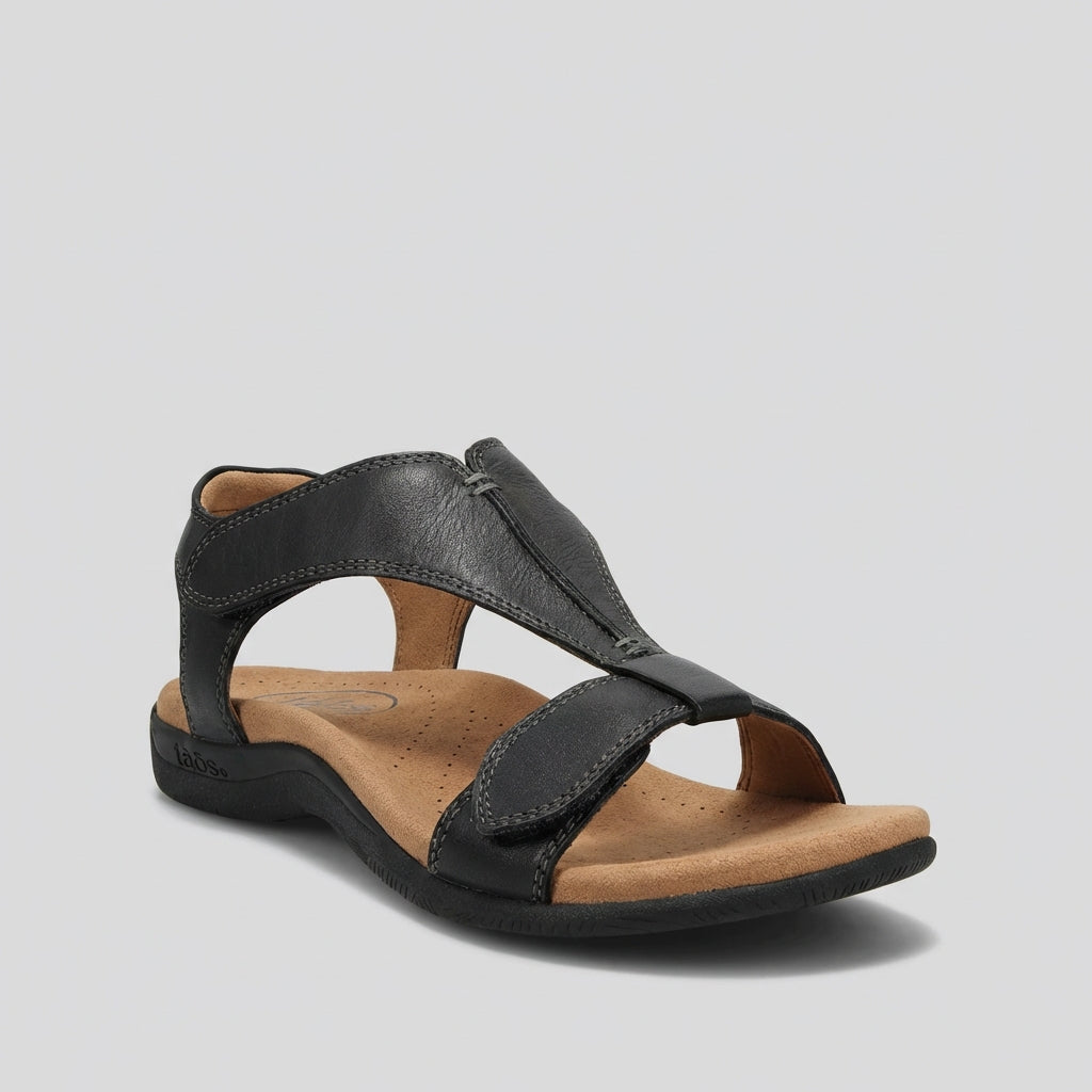 Orthopedic T-Strap Sandals with Supportive Padded Sole and Adjustable Straps