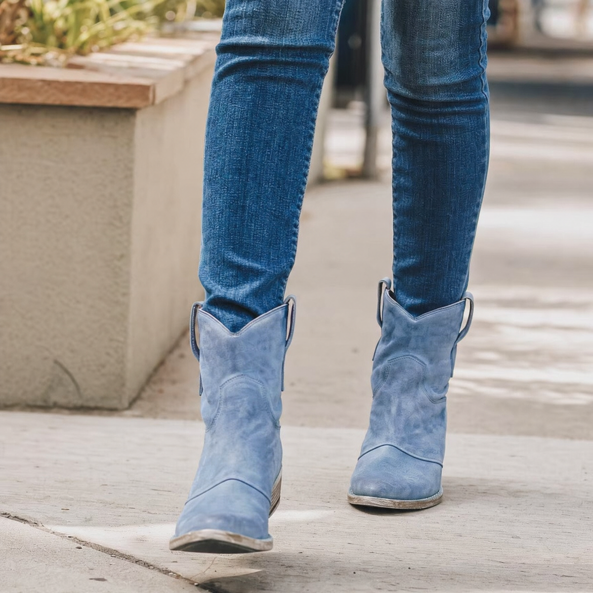 Pointed Toe Western Ankle Boot