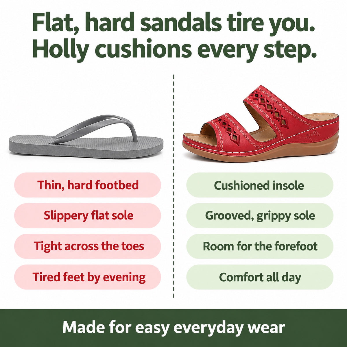 Holly – Women's Slip-On Loafers, compared with an ordinary shoe