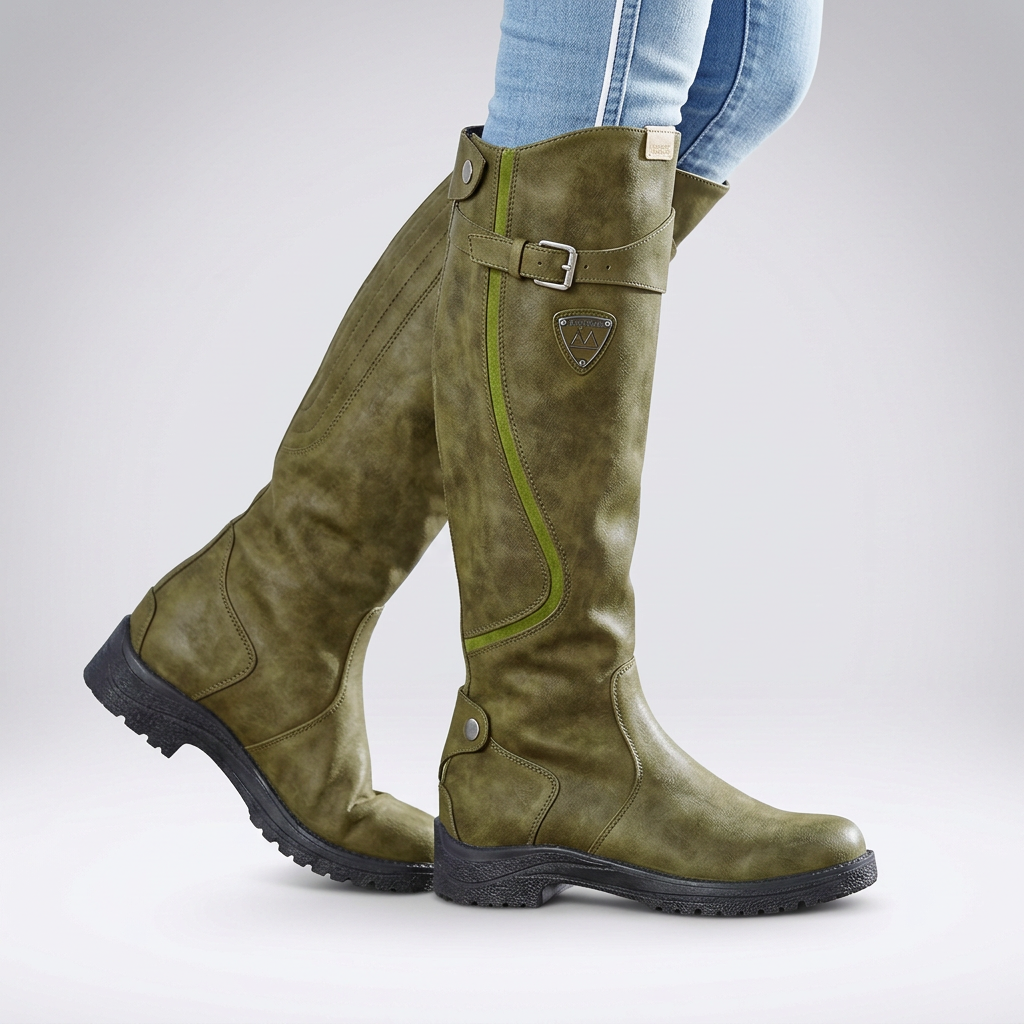 Women's Orthopedic Tall Boots – Anti-Slip Outsole, Adjustable Buckle Closure