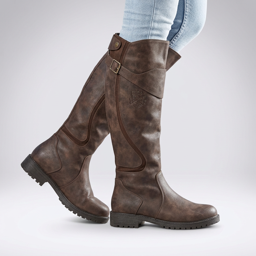 Women's Orthopedic Tall Boots – Anti-Slip Outsole, Adjustable Buckle Closure