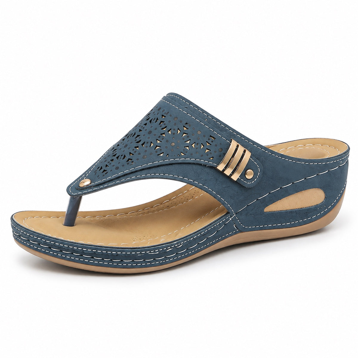 Hubbard – Women's Wide Toe Box Sandals in Blue-Hollow Out