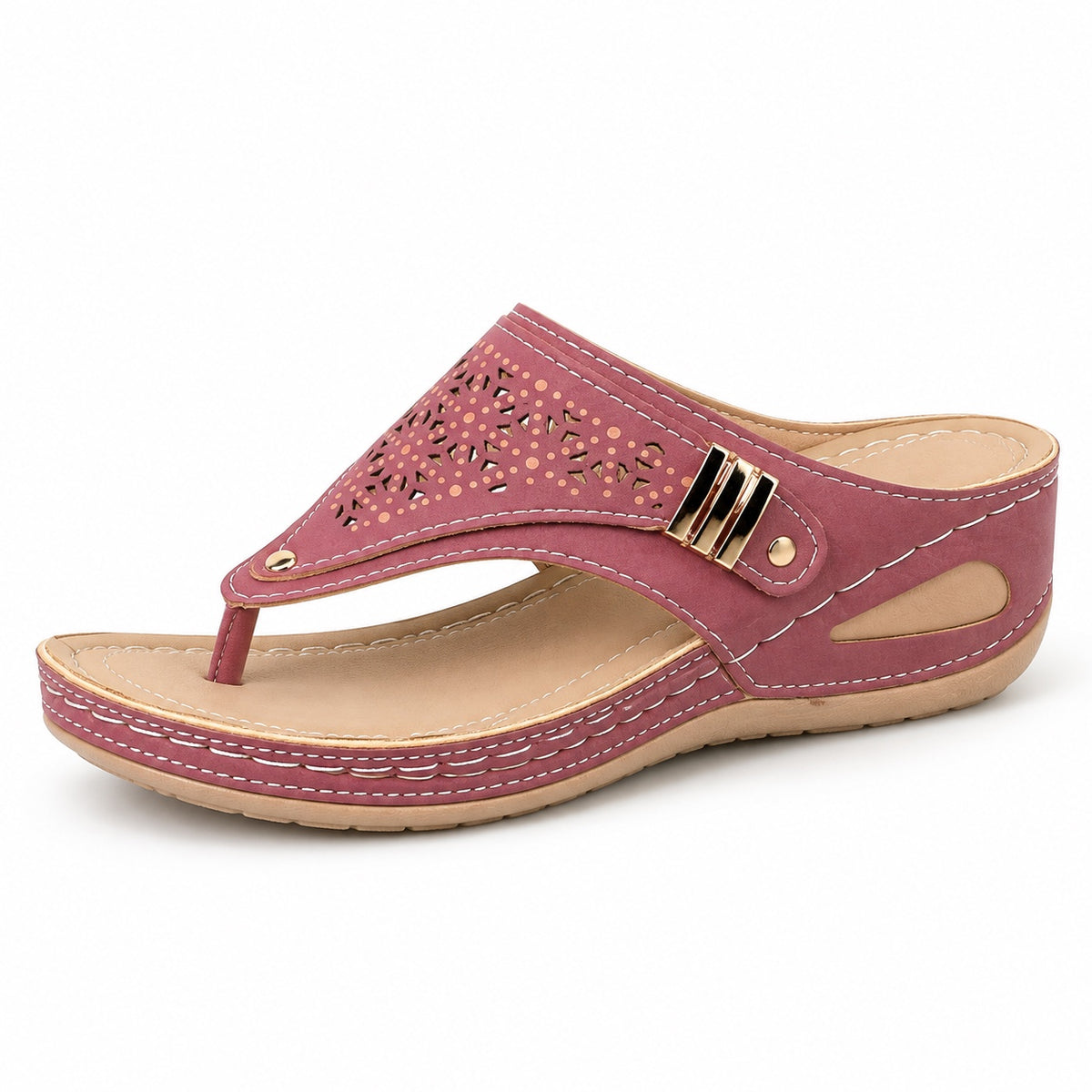 Hubbard – Women's Wide Toe Box Sandals in Rose Red