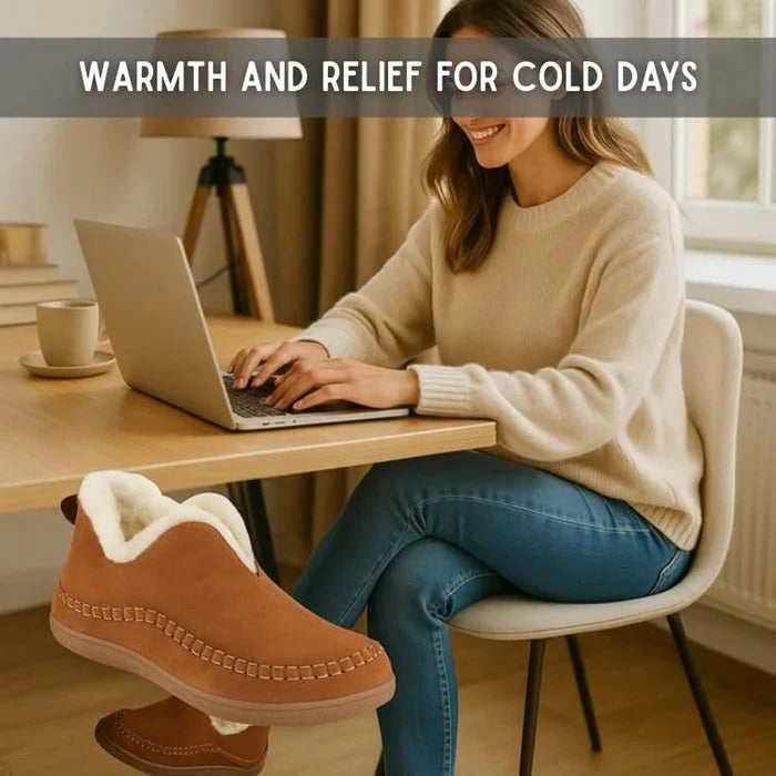 Winter Comfort Shoes with Orthopedic Footbed and Fleece Lining, Anti-Slip Sole