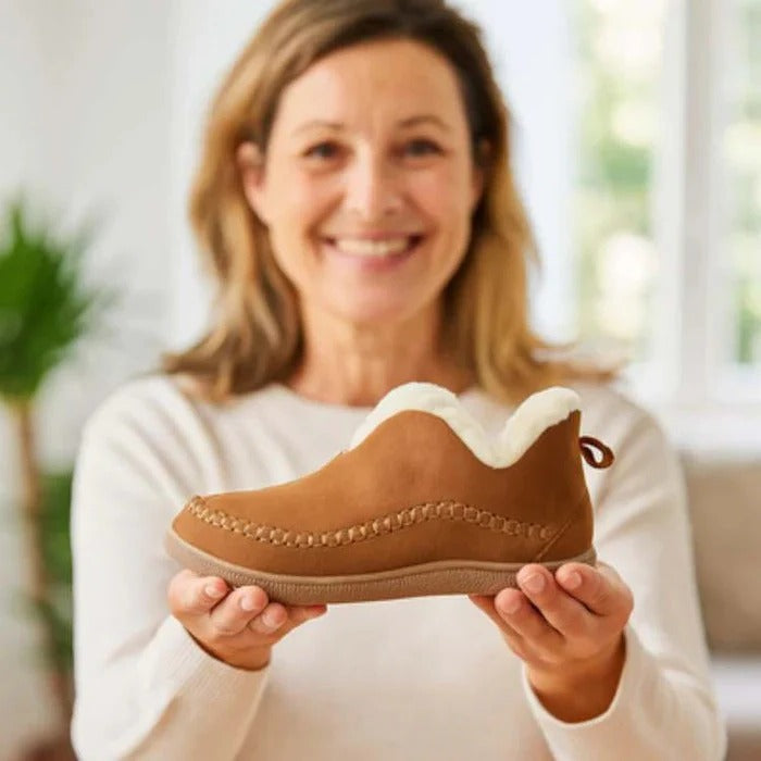 Winter Comfort Shoes with Orthopedic Footbed and Fleece Lining, Anti-Slip Sole
