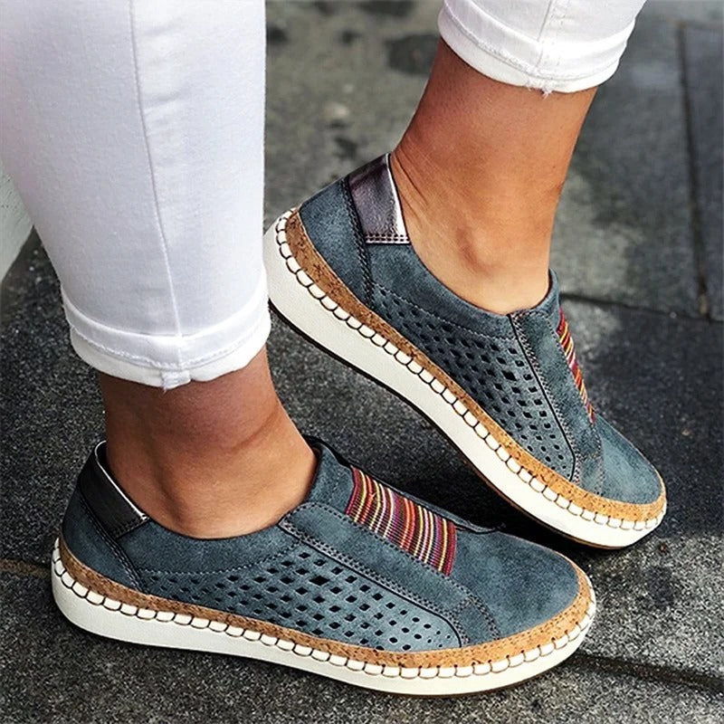 Womens Orthopedic Casual Sneaker with Three-Arch Support and Toe Alignment