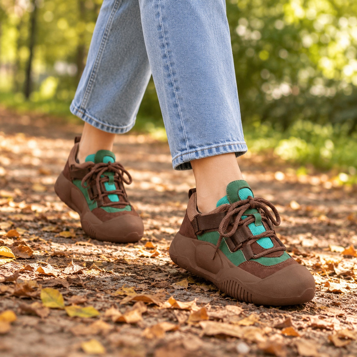 Jacquelyn – Women's Wide Toe Box Sneakers, worn on a walk