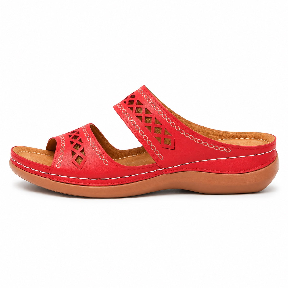 Janice – Women's Wide Toe Box Sandals in Red