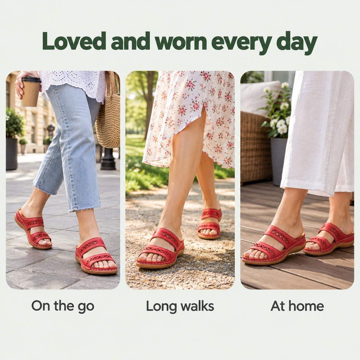Janice – Women's Wide Toe Box Sandals, worn every day