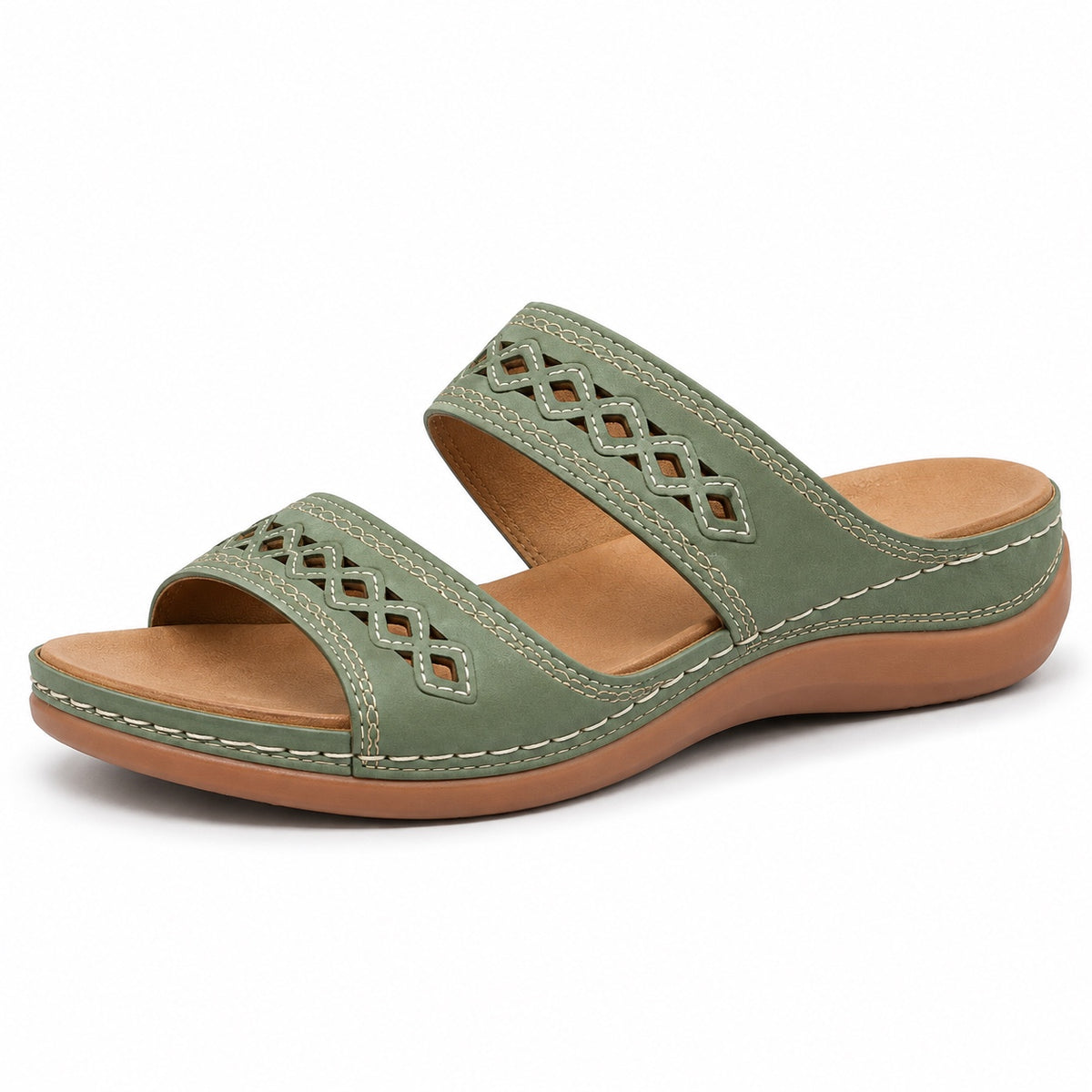 Janice – Women's Wide Toe Box Sandals in Green