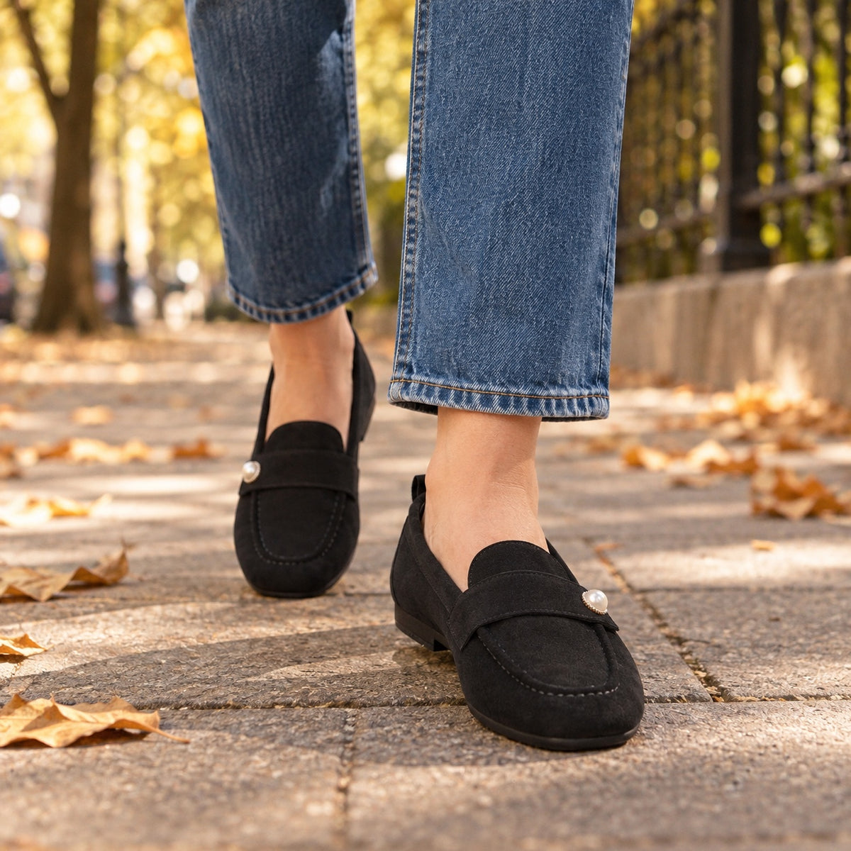 Jenny – Women's Slip-On Shoes, worn on a walk