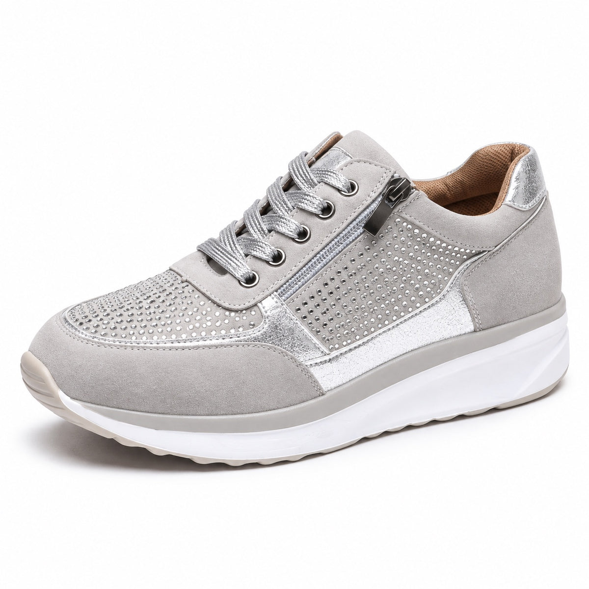 Kimberly – Women's Plantar Fasciitis Sneakers in Silver