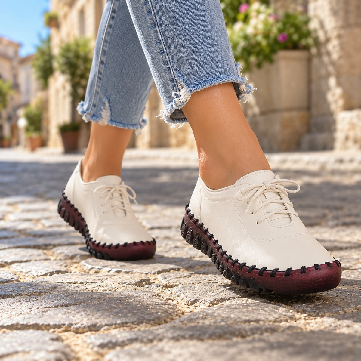 Kristi – Women's Orthopedic Loafers, worn on a walk