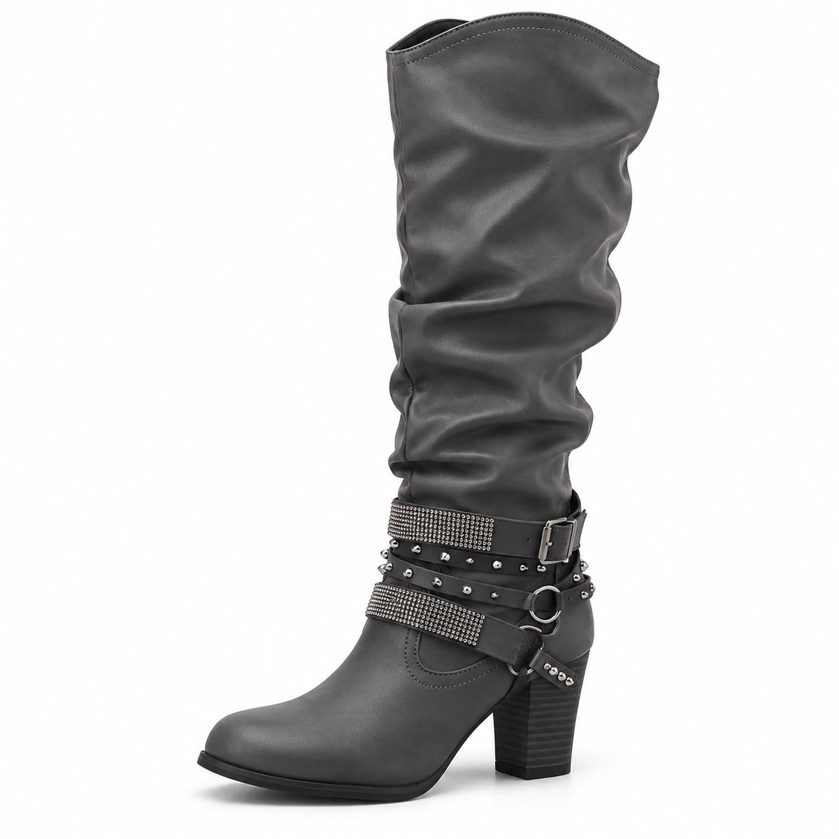 Kristie – Women's Wide Calf Boots in Gray