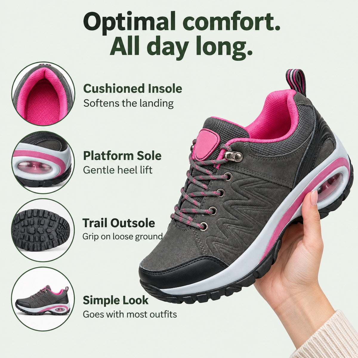 Kristy – Women's Walking Sneakers, features