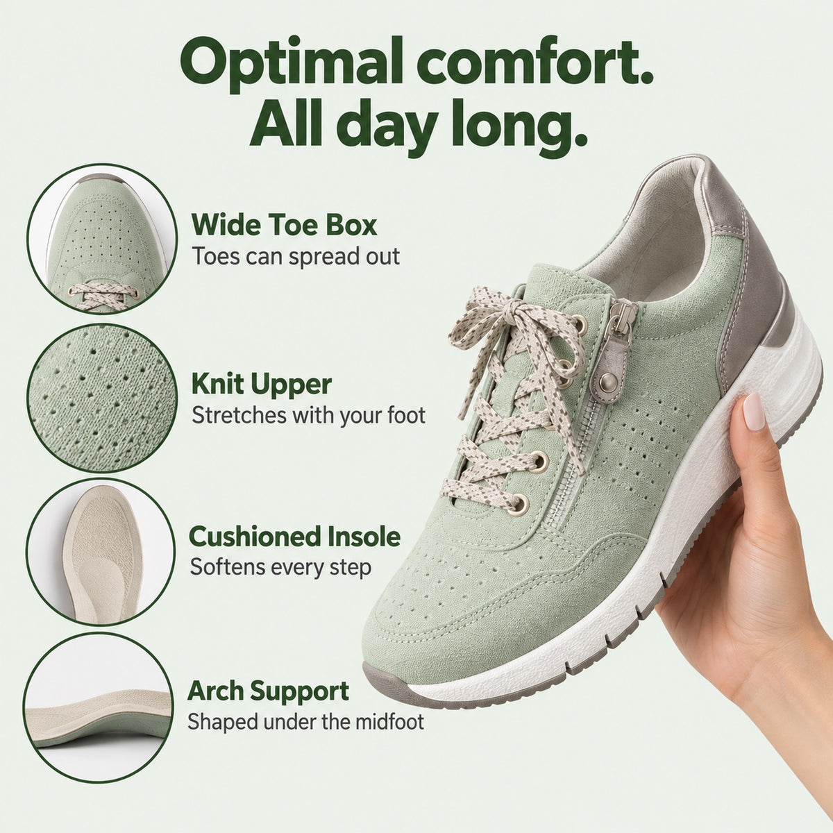 Larson – Women's Orthopedic Sneakers, features
