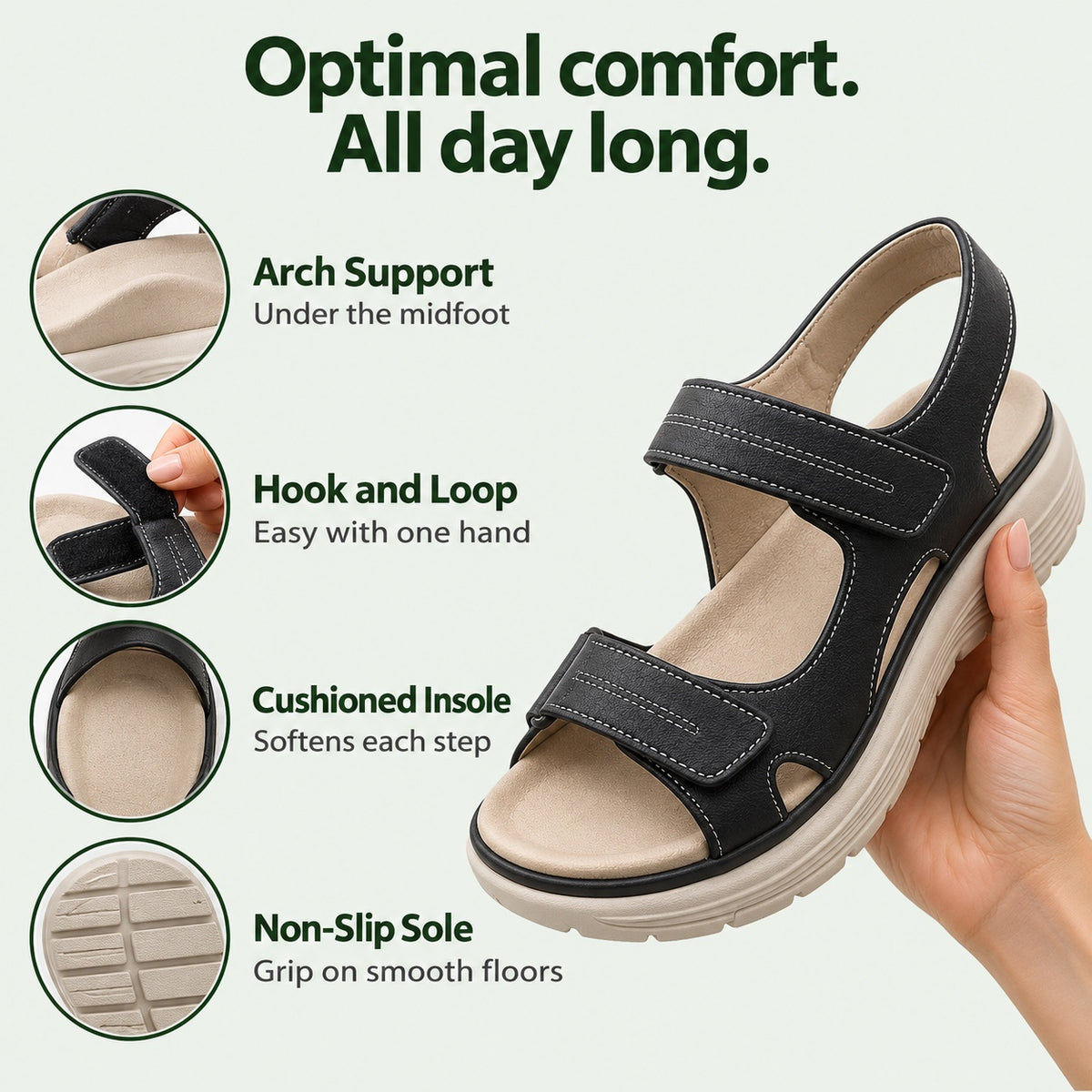 Lawson – Unisex Wide Toe Box Sandals, features
