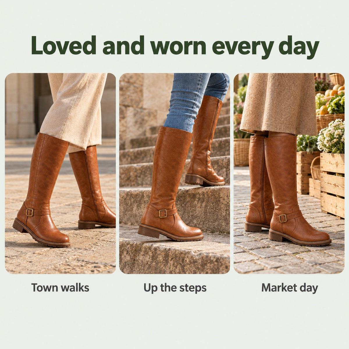 Lennox – Unisex Wide Calf Boots, worn every day