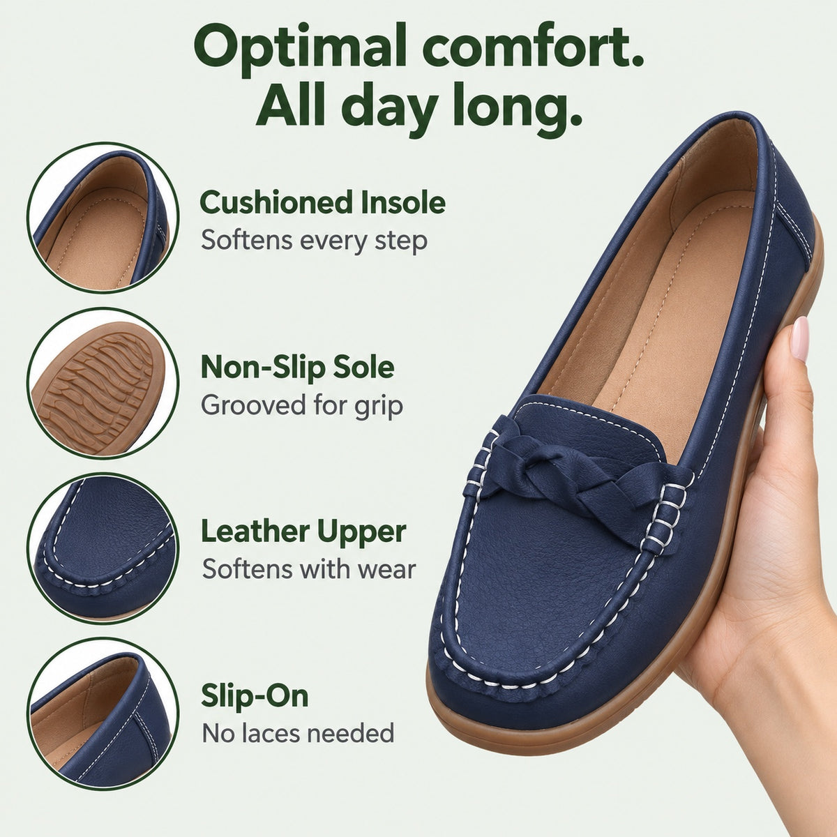 Lorena – Women's Non-Slip Loafers, features