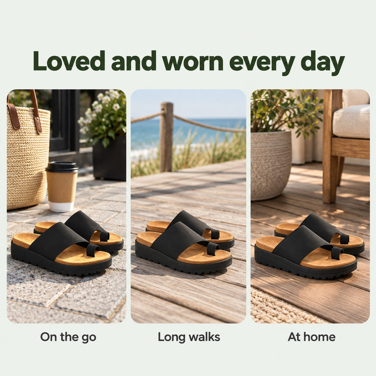 Louise – Women's Wide Toe Box Sandals, worn every day