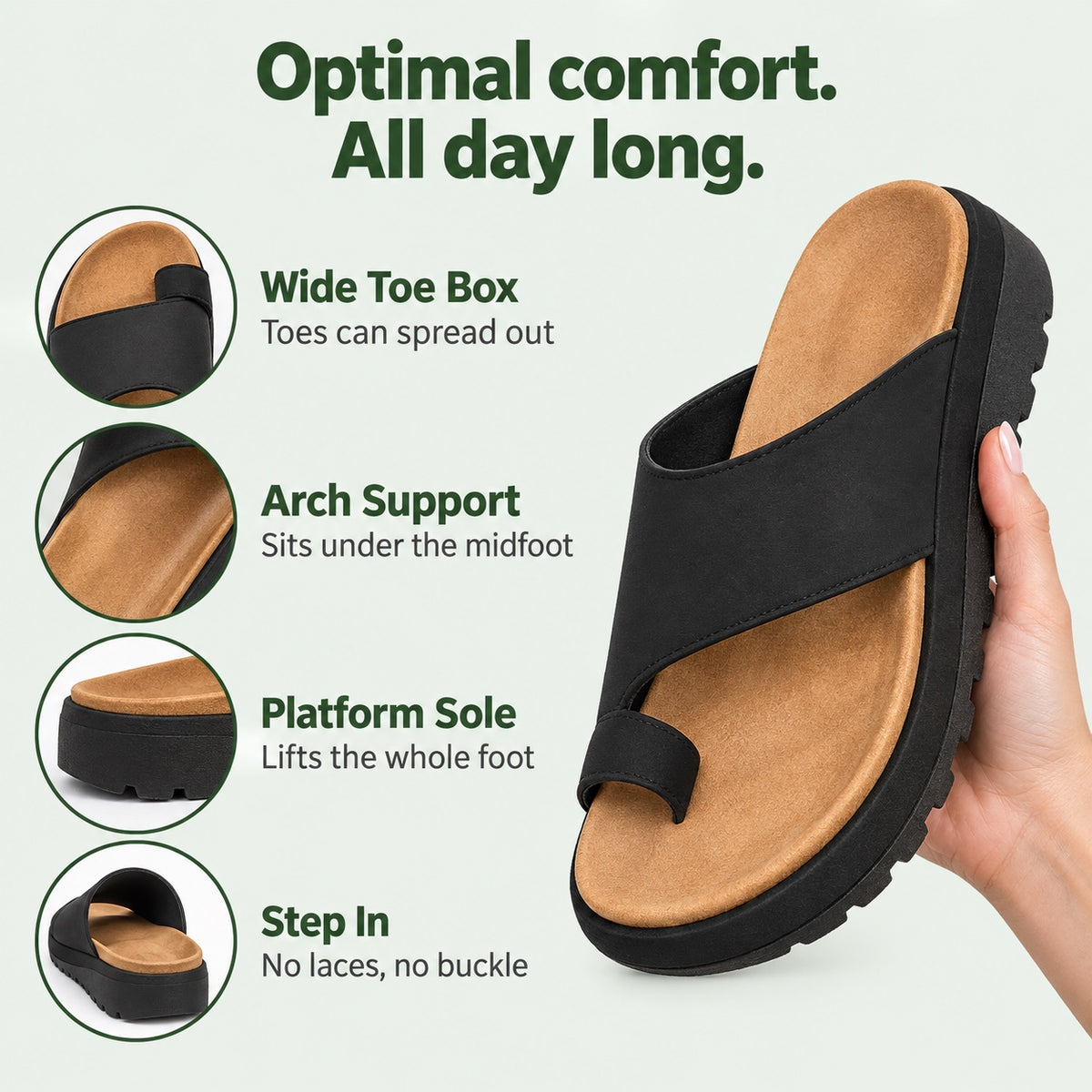 Louise – Women's Wide Toe Box Sandals, features