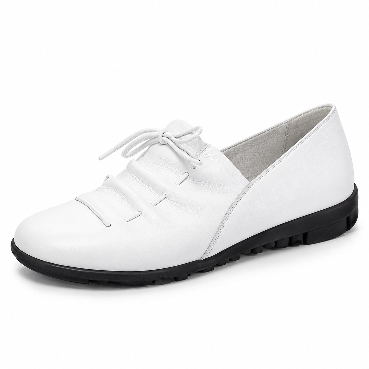 Lucille – Women's Wide Toe Box Loafers in White