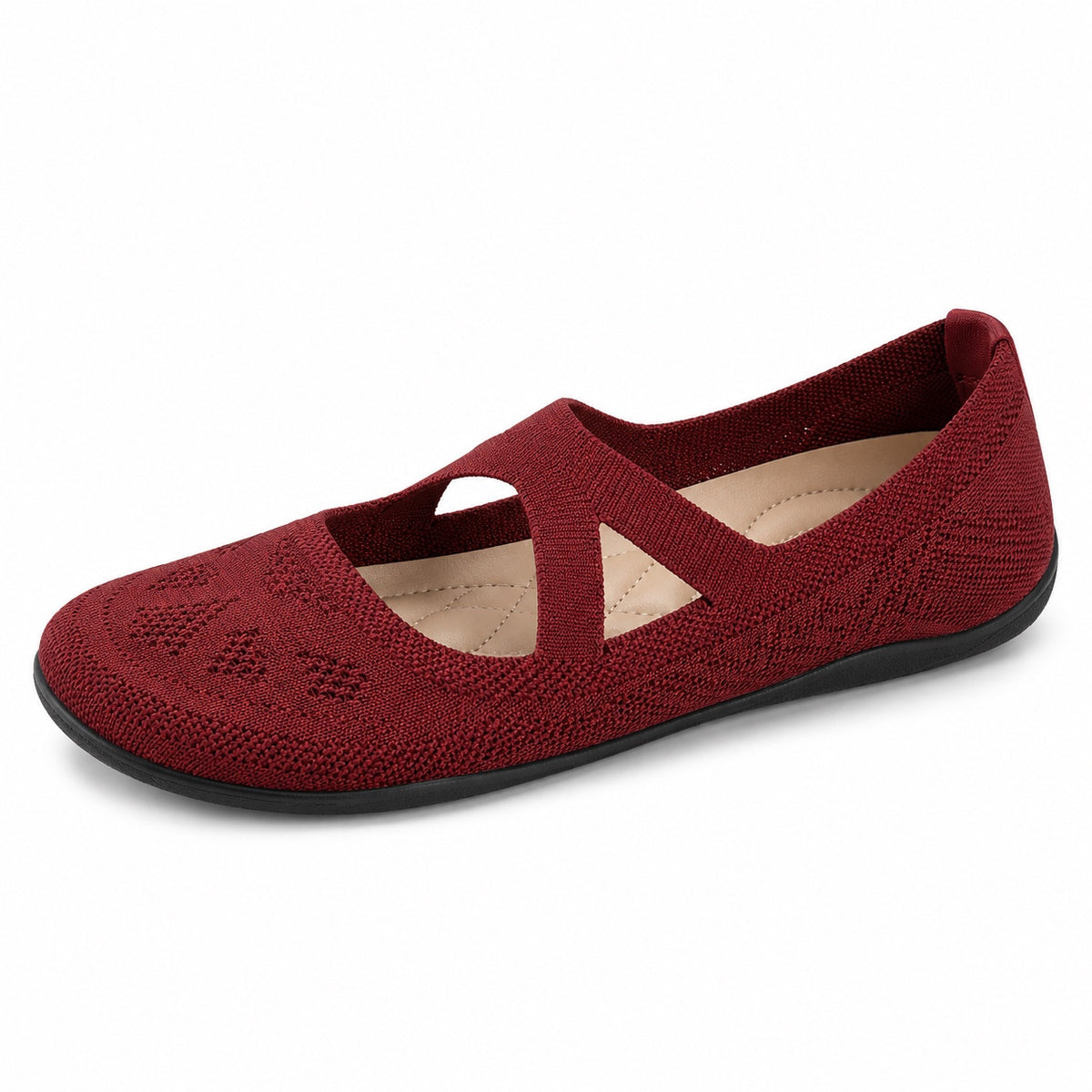 Lydia – Women's Barefoot Flats in Wine Red