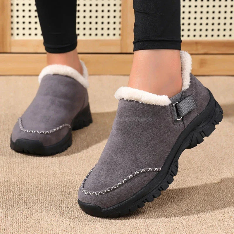 Unisex Plush Lined Slip-On Sneakers Winter
