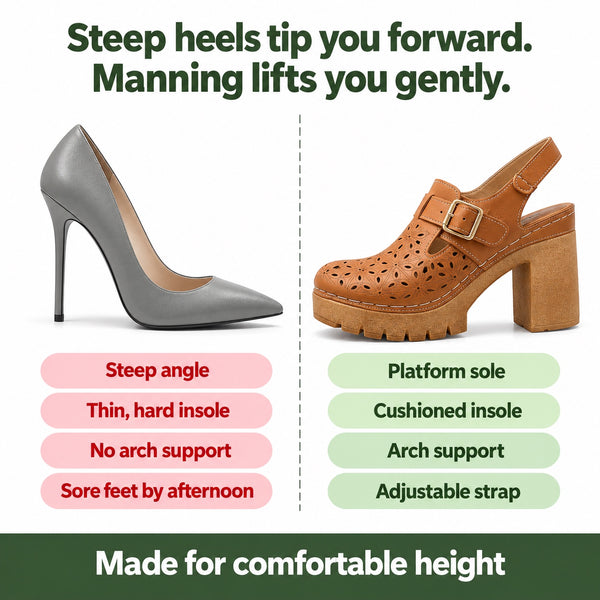 Manning – Unisex Nursing Clogs, compared with an ordinary shoe