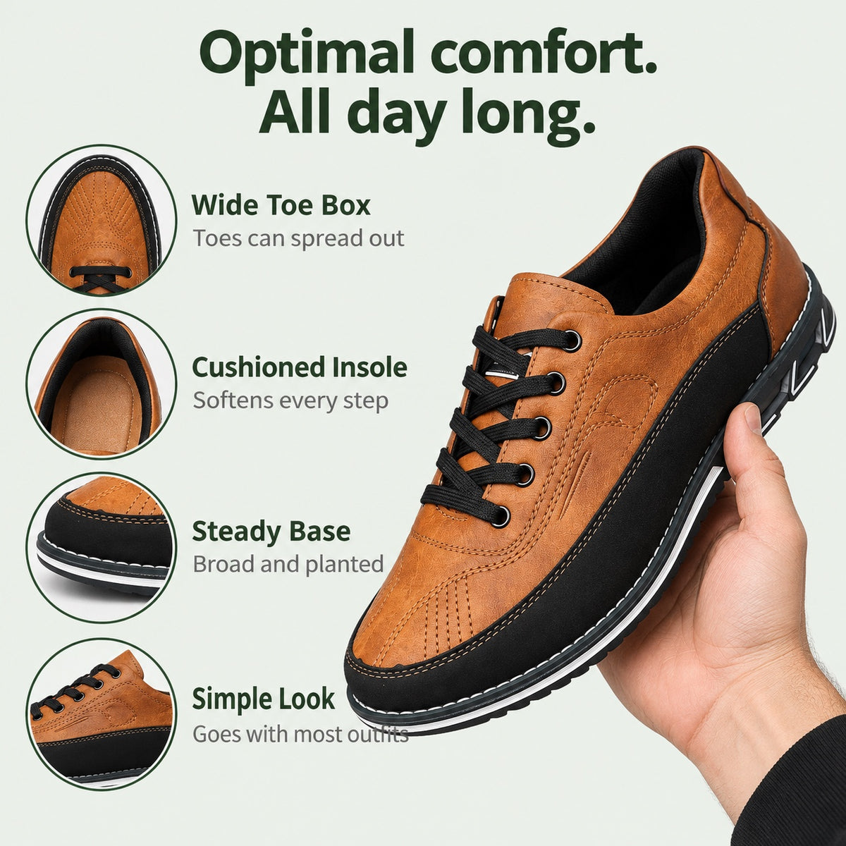 Marco – Men's Wide Toe Box Shoes, features