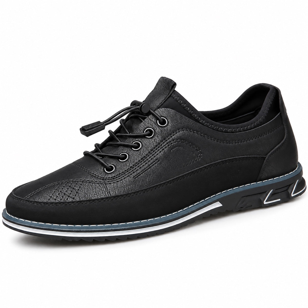 Marco – Men's Wide Toe Box Shoes in Midnight Black