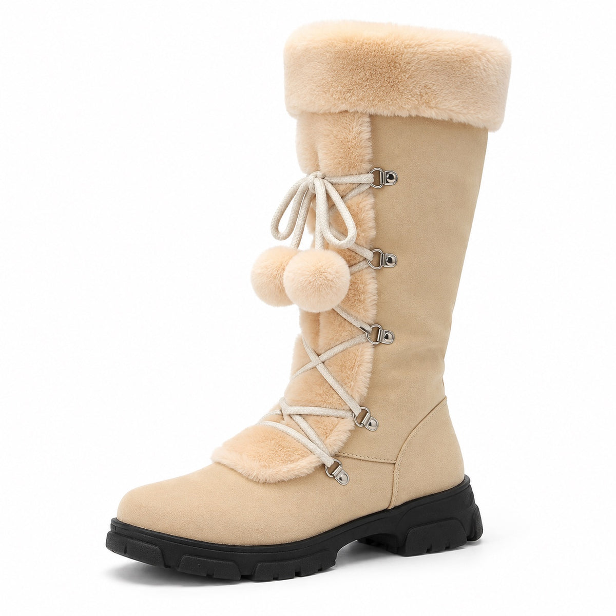 Margie – Women's Wide Calf Boots in Beige
