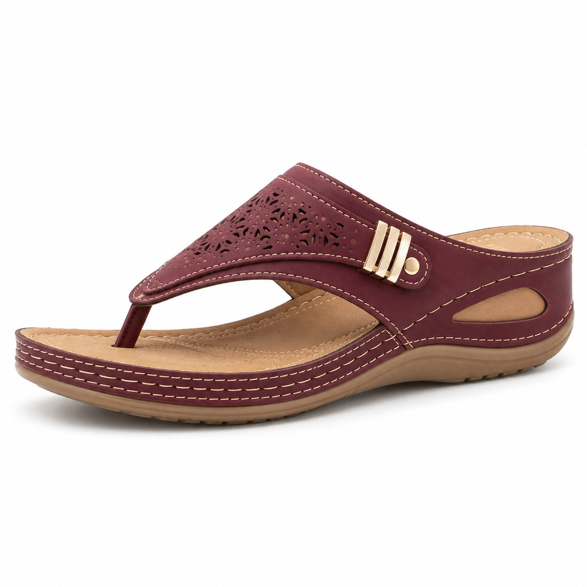 Marlene – Women's Comfortable Sandals in Burgundy Wine