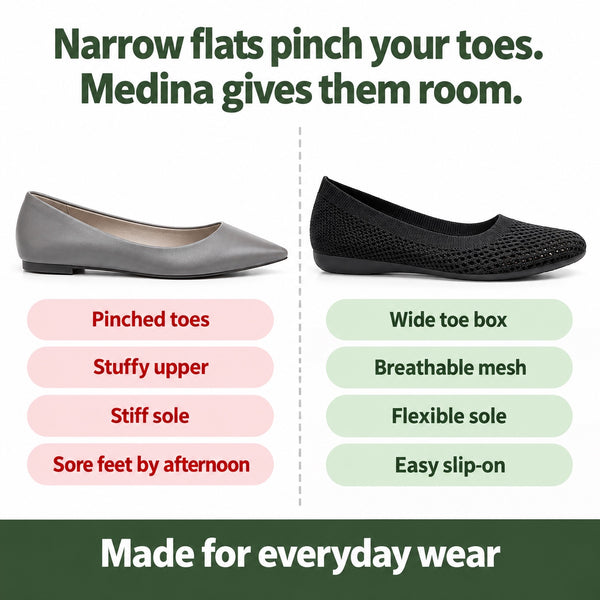Medina – Unisex Orthopedic Shoes, compared with an ordinary shoe