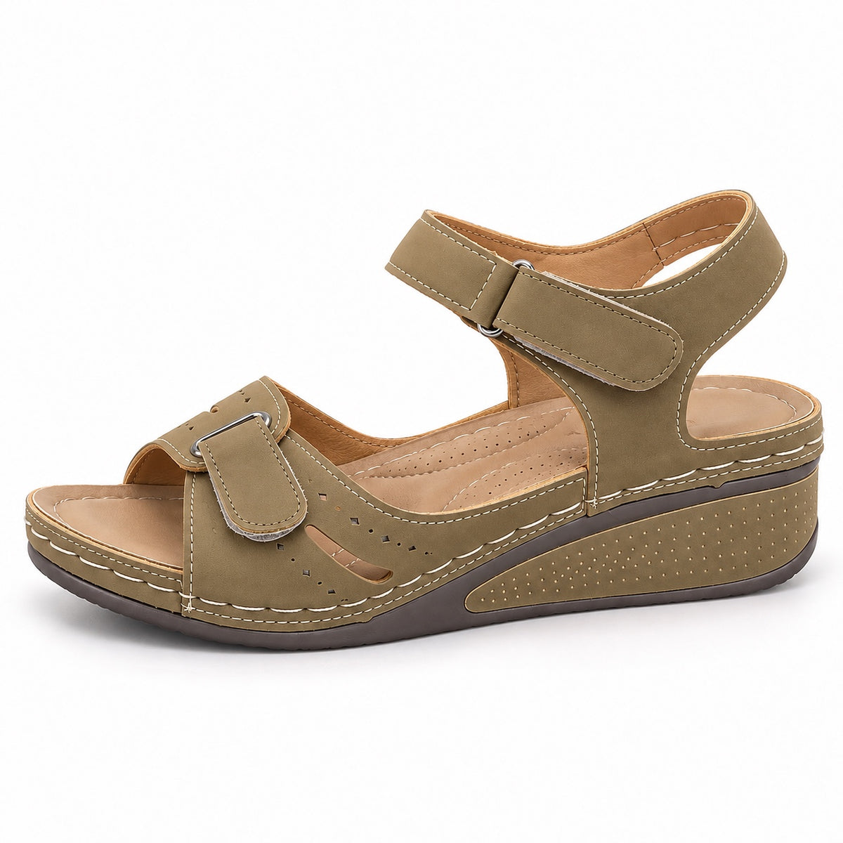 Mendoza – Unisex Wide Toe Box Sandals in Khaki