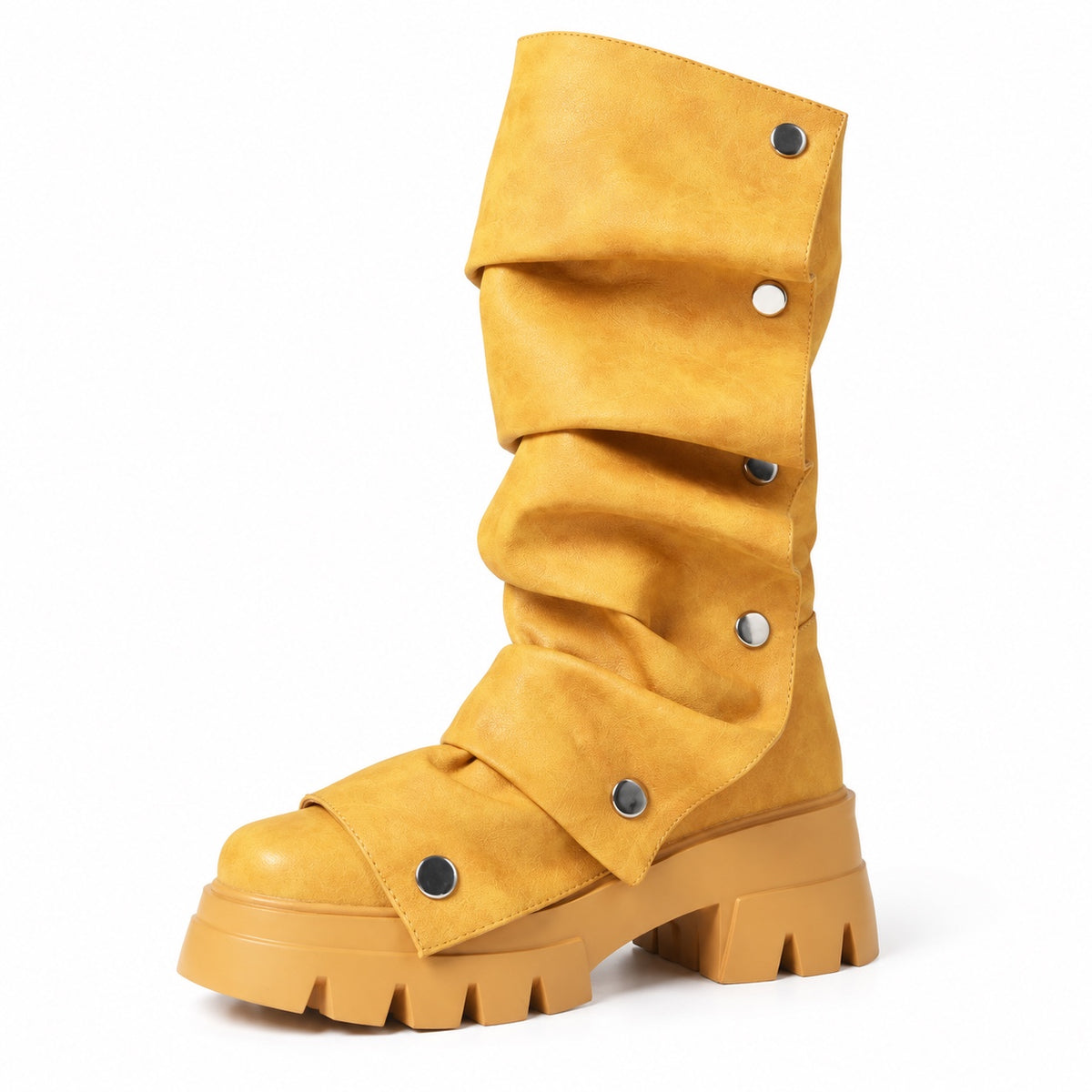 Meredith – Women's Wide Calf Boots in YELLOW
