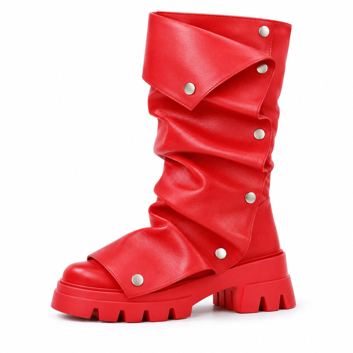 Meredith – Women's Wide Calf Boots in Red