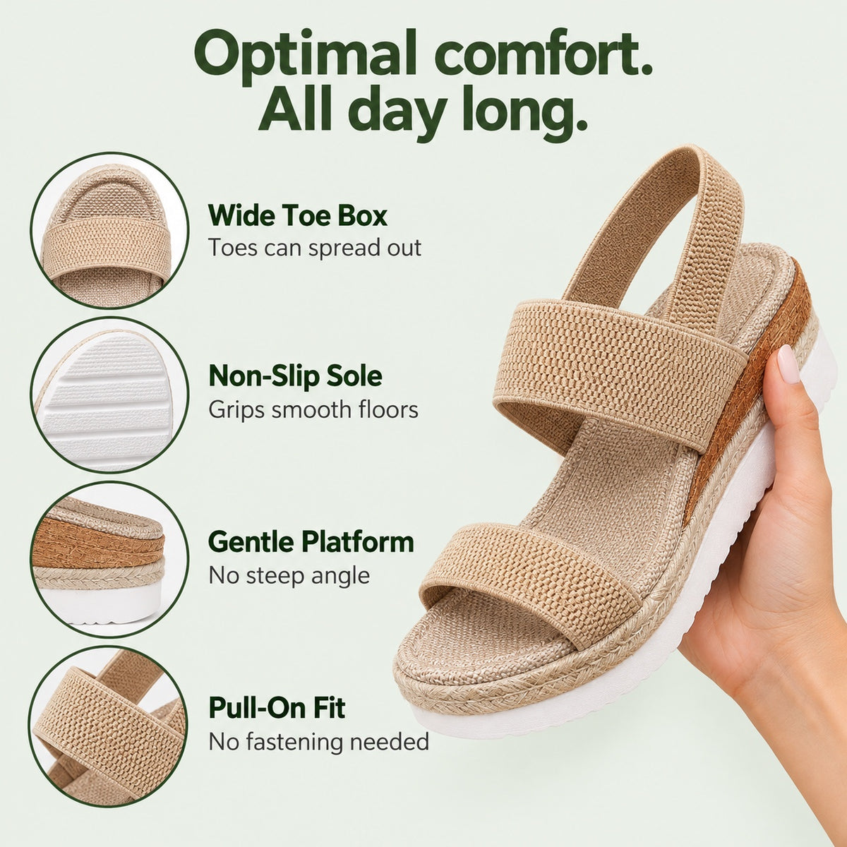 Mindy – Women's Wide Toe Box Sandals, features