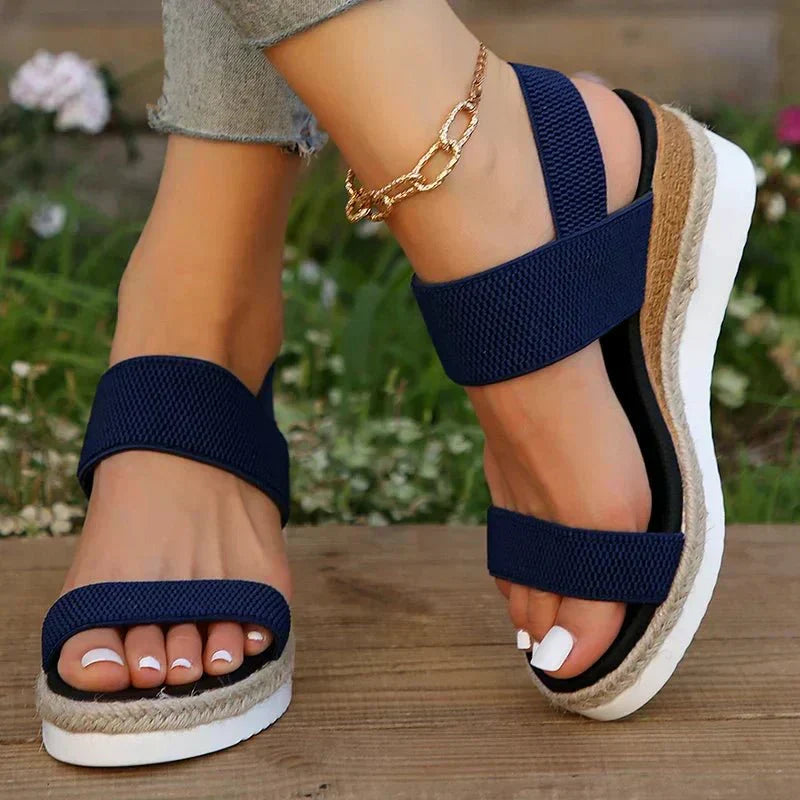 Orthopedic Women's Wedge Sandals Stretch Elastic Strap Platform Walking Shoes