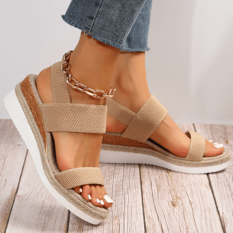 Orthopedic Women's Wedge Sandals Stretch Elastic Strap Platform Walking Shoes