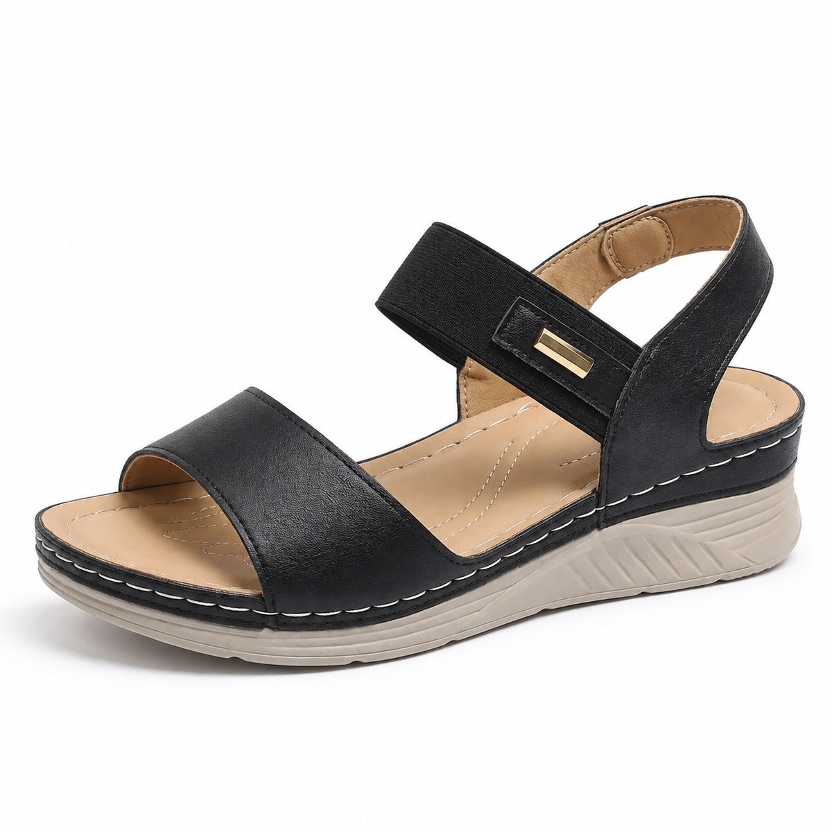 Monique – Women's Wide Toe Box Sandals in Black