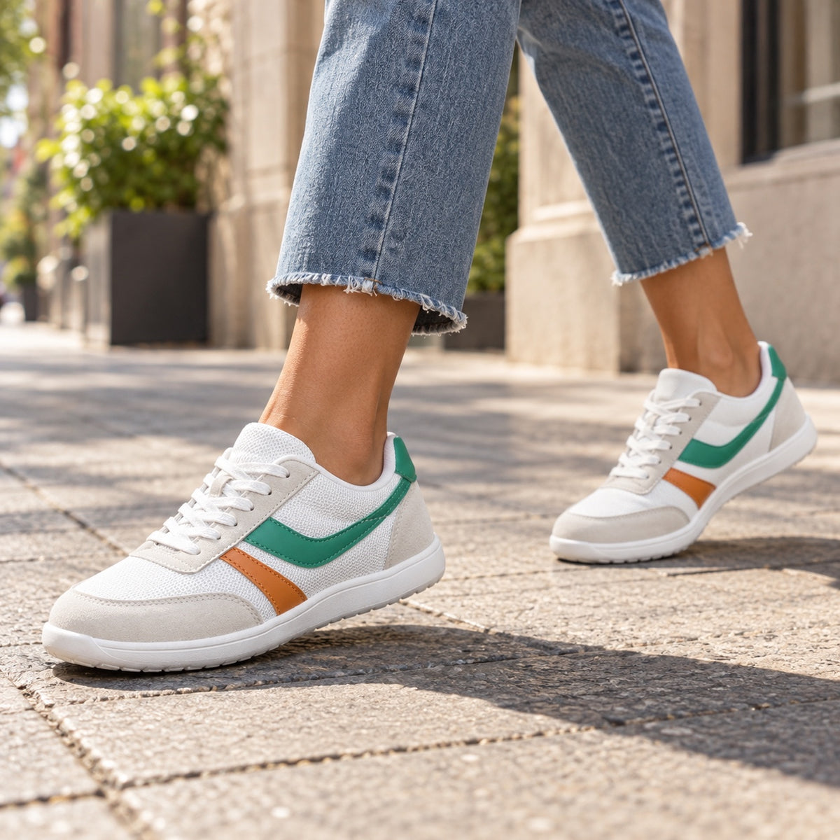 Murphy – Unisex Wide Toe Box Shoes, worn on a walk