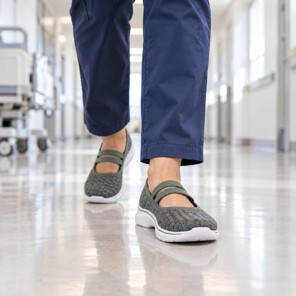 Myra – Women's Nursing Shoes, worn on a walk