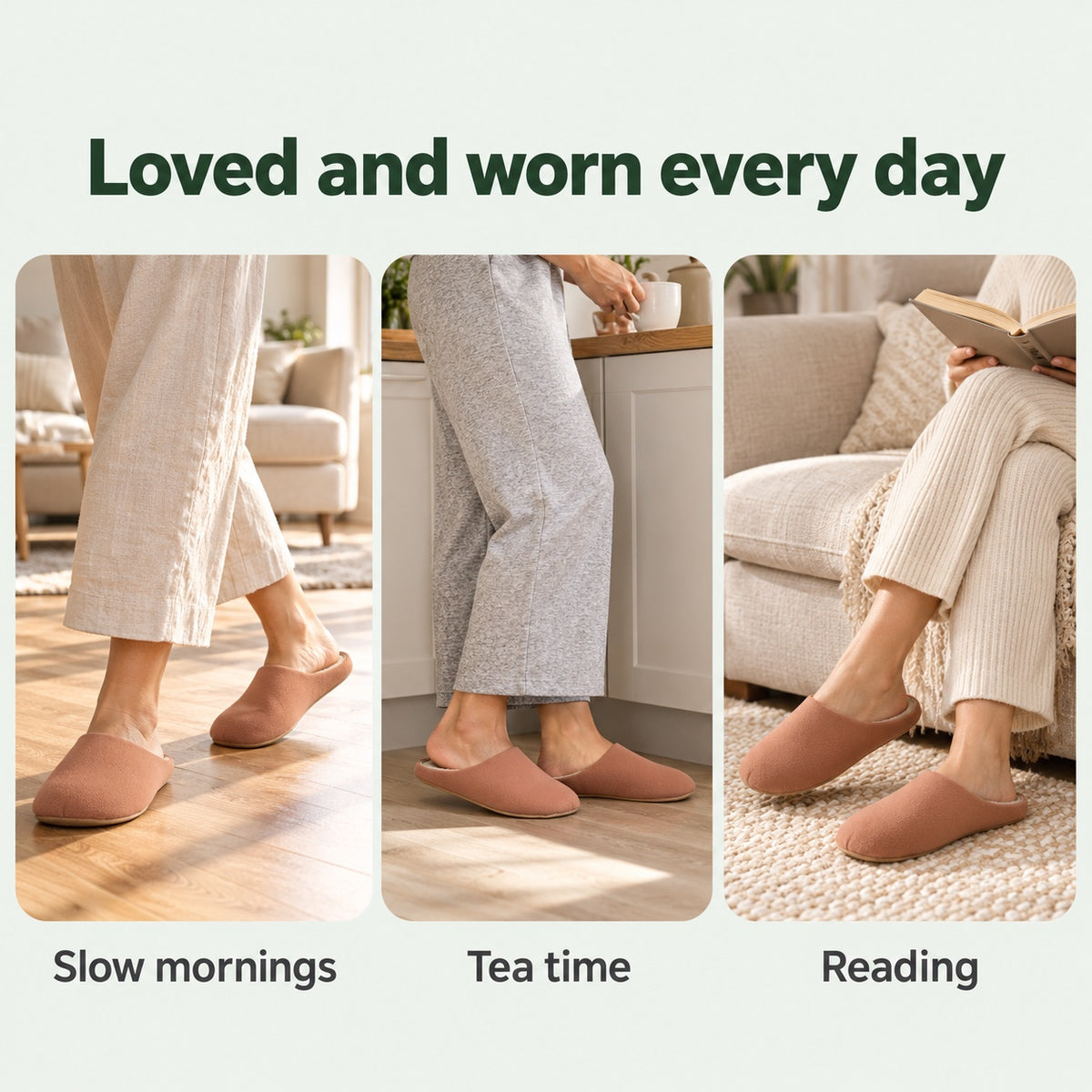 Neal – Women's Comfort Slippers, worn every day