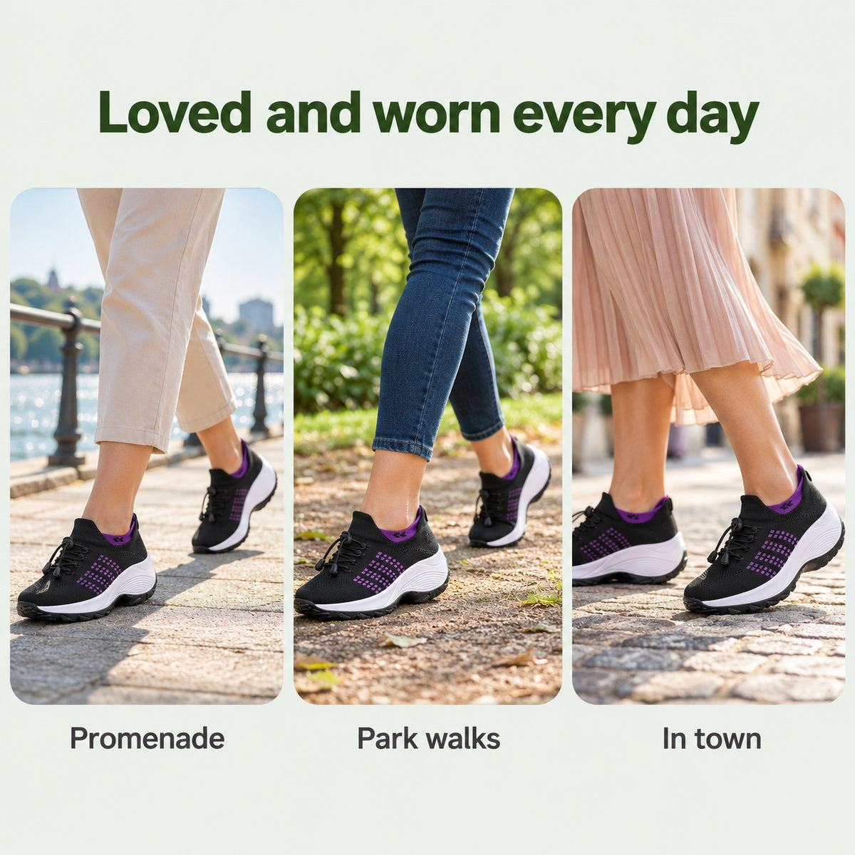 Nellie – Women's Wide Toe Box Sneakers, worn every day