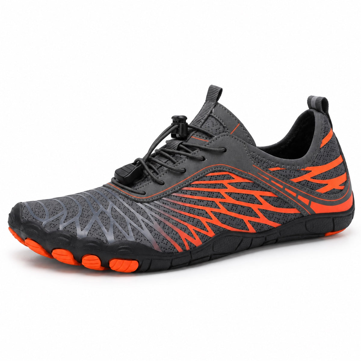 Nettie – Women's Wide Toe Box Shoes in Gray-Orange