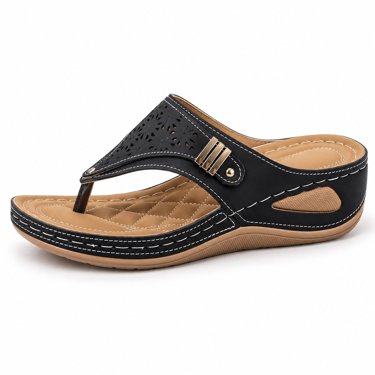 Nolan – Unisex Wide Toe Box Sandals in Black