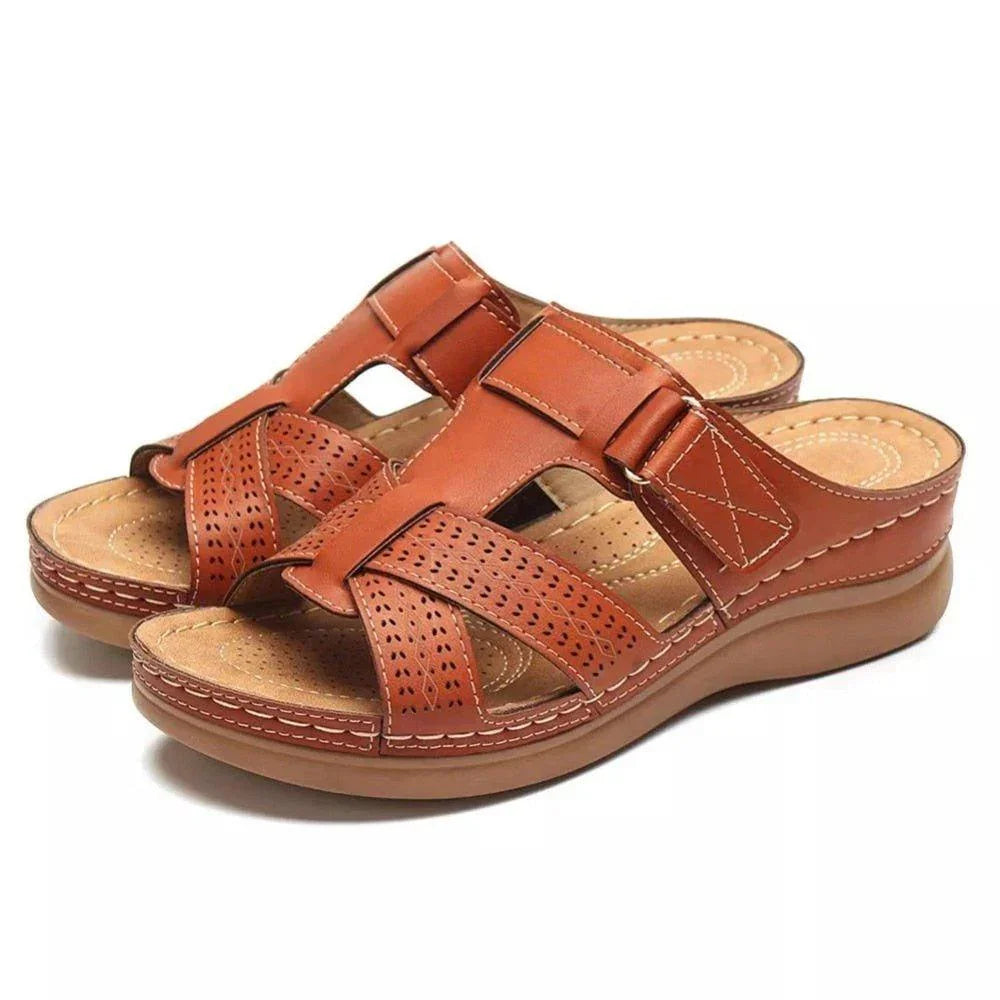 Cushioned Wedge Sandals for Bunions - Wide Fit, Adjustable Strap