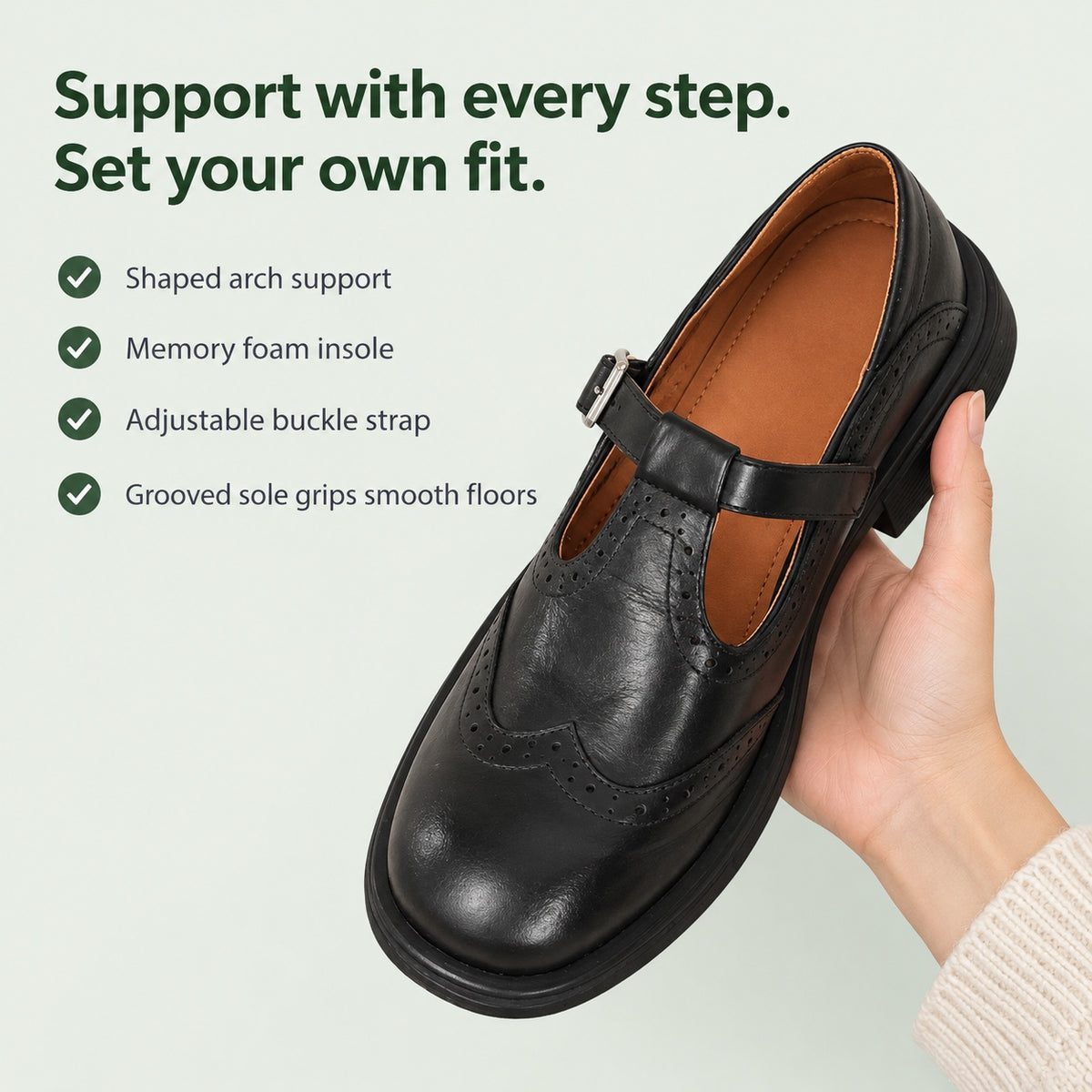 Park – Unisex Arch Support Flats, key benefits