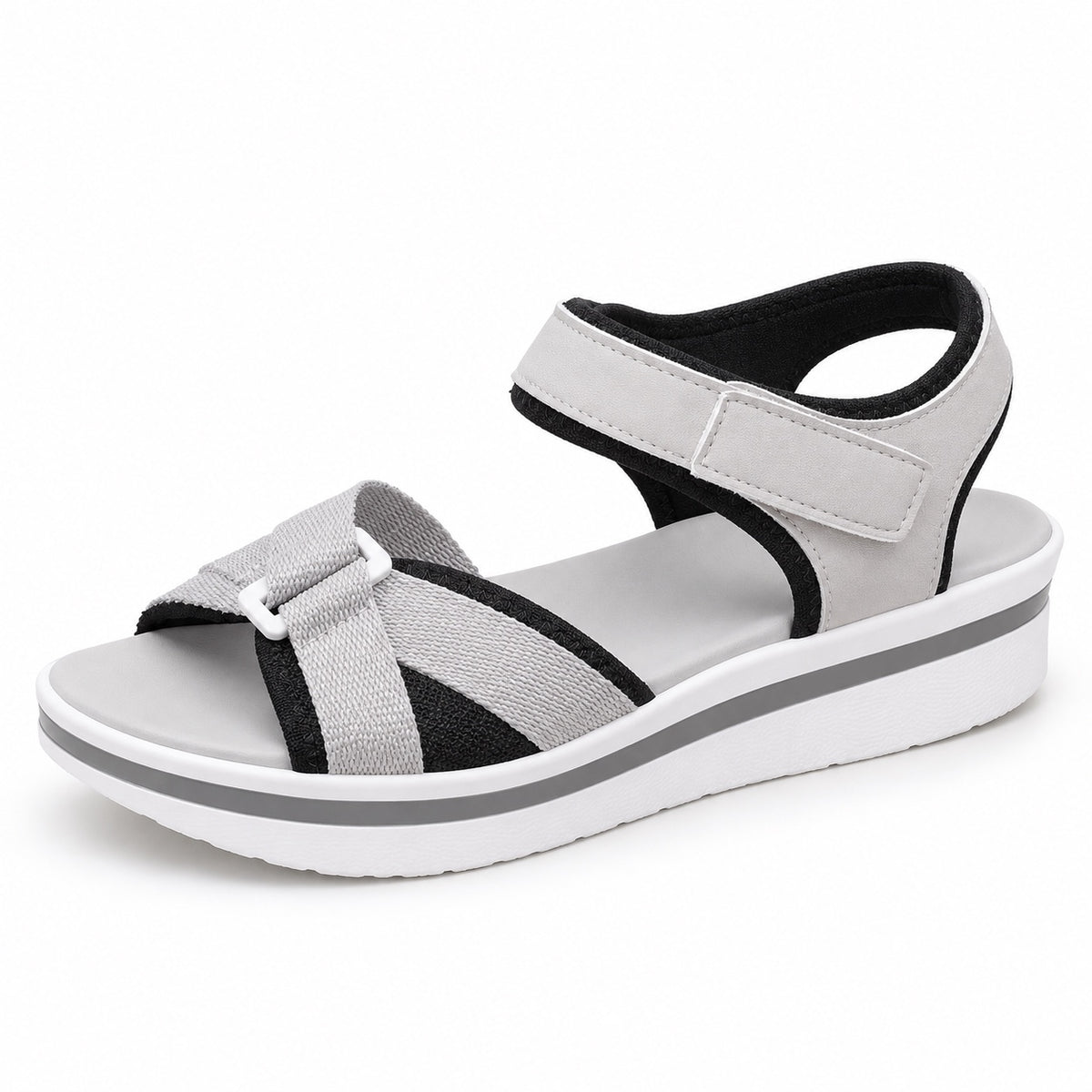 Patrice – Women's Wide Toe Box Sandals in Gray